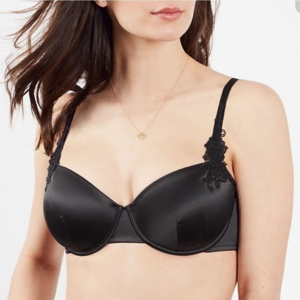 Thirdlove Black Satin Demi Bra 34 A 1/2